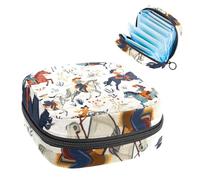 Bolsa de almacenamiento de servilletas sanitarias, West Wild Cowgirls para mujer, patrón de hojas de rodeo, bolsa para kit de primer período para niñas y mujeres, bolsa de copa menstrual, bolsas de