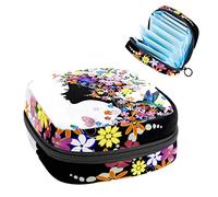 Bolsa de almacenamiento de tampón para servilletas sanitarias con diseño de flores, pájaros, mariposas, color rosa, Varios colores, 4.7x6.6x6.6 in/12x17x17 cm