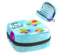 Bolsa de almacenamiento de tampón para servilletas sanitarias con diseño de mariposa azul LGBT Pride Rainbow, Varios colores, 4.7x6.6x6.6 in/12x17x17 cm
