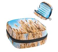 Bolsa de almacenamiento de tampón portátil para servilletas sanitarias, campo de trigo, Varios colores, 4.7x6.6x6.6 in/12x17x17 cm