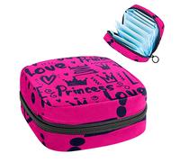 Bolsa de almacenamiento de tampón portátil para servilletas sanitarias, corona de princesa, color rosa, Varios colores, 4.7x6.6x6.6 in/12x17x17 cm