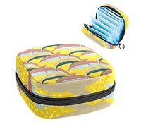 Bolsa de almacenamiento de tampón portátil para servilletas sanitarias, delfines bajo el agua, Varios colores, 4.7x6.6x6.6 in/12x17x17 cm