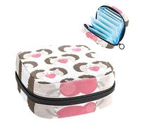 Bolsa de almacenamiento de tampón portátil para servilletas sanitarias, erizo y amor, Varios colores, 4.7x6.6x6.6 in/12x17x17 cm