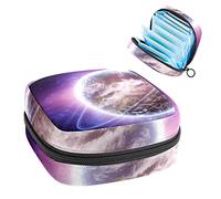 Bolsa de almacenamiento de tampón portátil para servilletas sanitarias, Galaxy Planet Purple, Varios colores, 4.7x6.6x6.6 in/12x17x17 cm