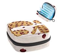 Bolsa de almacenamiento de tampón portátil para servilletas sanitarias, galletas con chispas de chocolate 1-01, Varios colores, 4.7x6.6x6.6 in/12x17x17 cm