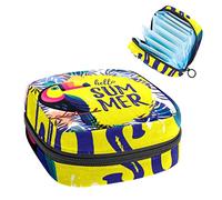 Bolsa de almacenamiento de tampón portátil para servilletas sanitarias, Hello Summer Parrot, Varios colores, 4.7x6.6x6.6 in/12x17x17 cm