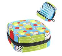 Bolsa de almacenamiento de tampón portátil para servilletas sanitarias, limón, pomelo, Varios colores, 4.7x6.6x6.6 in/12x17x17 cm