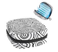Bolsa de almacenamiento de tampón portátil para servilletas sanitarias, mandala henna negro y blanco, Varios colores, 4.7x6.6x6.6 in/12x17x17 cm