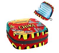 Bolsa de almacenamiento de tampón portátil para servilletas sanitarias, mapa de China, Varios colores, 4.7x6.6x6.6 in/12x17x17 cm