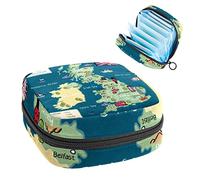 Bolsa de almacenamiento de tampón portátil para servilletas sanitarias, mapa del Reino Unido, Varios colores, 4.7x6.6x6.6 in/12x17x17 cm