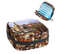 Bolsa de almacenamiento de tampón portátil para servilletas sanitarias, marca de referencia de París, Varios colores, 4.7x6.6x6.6 in/12x17x17 cm