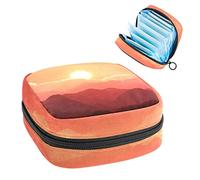 Bolsa de almacenamiento de tampón portátil para servilletas sanitarias, naranja atardecer, Varios colores, 4.7x6.6x6.6 in/12x17x17 cm