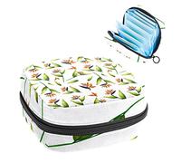 Bolsa de almacenamiento de tampón portátil para servilletas sanitarias, pájaro del paraíso verde, Varios colores, 4.7x6.6x6.6 in/12x17x17 cm