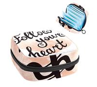 Bolsa de almacenamiento de tampón portátil para servilletas sanitarias, sigue tu corazón, Varios colores, 4.7x6.6x6.6 in/12x17x17 cm