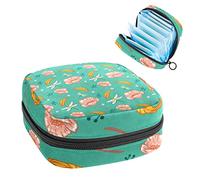 Bolsa de almacenamiento de tampones para servilletas sanitarias con diseño de flores botánicas y hojas, Varios colores, 4.7x6.6x6.6 in/12x17x17 cm