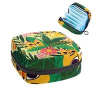 Bolsa de almacenamiento de tampones para servilletas sanitarias con diseño de tigre tropical, Varios colores, 4.7x6.6x6.6 in/12x17x17 cm