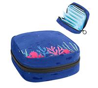 Bolsa de almacenamiento de tampones para servilletas sanitarias con fondo coral colorido dibujado a mano 1-01, Varios colores, 4.7x6.6x6.6 in/12x17x17 cm
