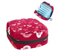 Bolsa de almacenamiento de tampones para servilletas sanitarias con forma de corazón, color rojo, Varios colores, 4.7x6.6x6.6 in/12x17x17 cm