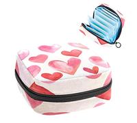 Bolsa de almacenamiento de tampones para servilletas sanitarias con forma de corazón de acuarela, Varios colores, 4.7x6.6x6.6 in/12x17x17 cm