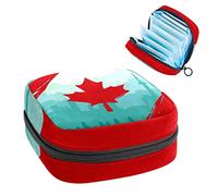 Bolsa de almacenamiento de tampones para servilletas sanitarias con hojas de arce para el día de Canadá, Varios colores, 4.7x6.6x6.6 in/12x17x17 cm