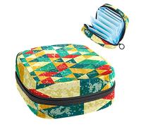 Bolsa de almacenamiento de tampones para servilletas sanitarias con patrón geométrico abstracto vintage, Varios colores, 4.7x6.6x6.6 in/12x17x17 cm