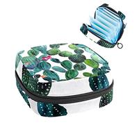 Bolsa de almacenamiento de tampones para servilletas sanitarias de cactus de plantas verdes, Varios colores, 4.7x6.6x6.6 in/12x17x17 cm