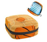 Bolsa de almacenamiento de tampones para servilletas sanitarias de campo de baloncesto naranja, Varios colores, 4.7x6.6x6.6 in/12x17x17 cm