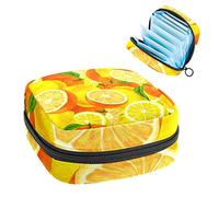 Bolsa de almacenamiento de tampones para servilletas sanitarias y limones de acuarela, portátil, para limones y naranjas, Varios colores, 4.7x6.6x6.6 in/12x17x17 cm