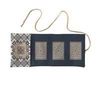 Bolsa de almacenamiento de tarjetas con temática mística, duradera, tela de lino y poliéster, colorida obra de arte, resistente al agua, plegable para adivinación, portátil, bolsa de tarots