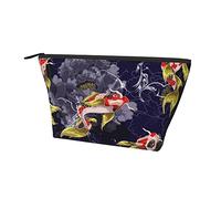 Bolsa de Almacenamiento de Tela Oxford Duradera para Maquillaje, diseño de pez japonés Koi Art, Bolsa de cosméticos pequeña y Ligera con Cremallera, Bolsas para lápices y Monedas para Mujeres y niña