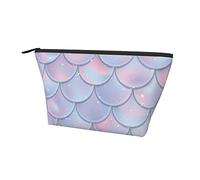 Bolsa de Almacenamiento de Tela Oxford Duradera para Maquillaje, Escamas de pez de Sirena de Acuarela, pequeña y Ligera Bolsa de cosméticos con Cremallera, Bolsas para lápices y Monedas para Mujeres
