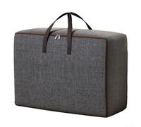 Bolsa de almacenamiento de tela Oxford para el hogar para ropa y edredones con material impermeable, organizador rectangular de gran capacidad para ropa de cama, toallas y mantas (gris oscuro XL)