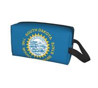 Bolsa de almacenamiento de viaje con estampado de bandera de Dakota del Sur para hombres y mujeres, organizador de gran capacidad, bolsa de aseo portátil