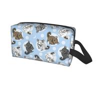 Bolsa de almacenamiento de viaje con estampado de chinchillas y lunas azules para hombres y mujeres, organizador de gran capacidad, bolsa de aseo portátil