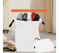 Bolsa de almacenamiento de viaje impermeable con diseño enrollable para ropa, organizador de equipaje, maleta, ahorro de espacio, color negro (blanco crema, M (34 x 51 cm)
