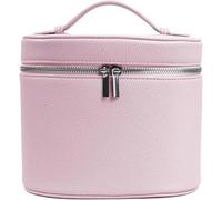 Bolsa de almacenamiento de viaje portátil de piel para maquillaje con separado, color verde, minimalista, rosa claro, 20x14x16cm, Moda