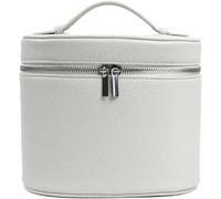 Bolsa de almacenamiento de viaje portátil de piel para maquillaje con separado, color verde, minimalista, Blanco, 20x14x16cm, Moda