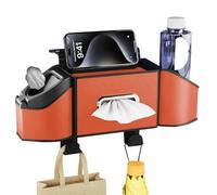 Bolsa de almacenamiento detrás del asiento trasero de piel sintética | Organizador de asiento plegable con múltiples bolsillos para coche, MPV y camión