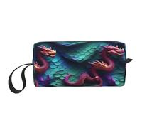 Bolsa de almacenamiento diaria con estampado de escamas de dragón mágico 3D, bolsa de almacenamiento portátil y simple, bolsa de viaje con cremallera, puede almacenar necesidades diarias,