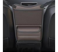 Bolsa de Almacenamiento Doble Cara para Auto para BMW i4 G26, Cuero PU, con Bolsillo de Malla, Pañuelos,B Coffee