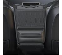 Bolsa de Almacenamiento Doble Cara para Auto para VW Atlas 2017-2026, Cuero PU, con Bolsillo de Malla, Pañuelos,A Black