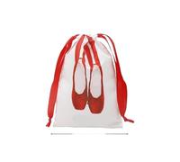Bolsa de Almacenamiento for Zapatos Baile, Bolsa con cordón satén, a Prueba Polvo for Punta Ballet, 18x28cm(Red)