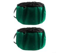 Bolsa de almacenamiento grande impermeable para manguera con sección superior de malla transpirable para secar, asa portátil, diseñada para almacenamiento multiusos de manguera al aire libre (es verde