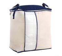 Bolsa de almacenamiento grande no tejida con asas reforzadas para mantas, edredones, edredones, organizador de armario, color blanco, capacidad extra grande (C)