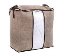 Bolsa de almacenamiento grande no tejida con asas reforzadas para mantas, edredones, edredones, organizador de armario, color blanco, capacidad extra grande (B)