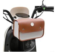 Bolsa de almacenamiento impermeable con textura de cuero para manubrio de 12 litros para bicicleta eléctrica, scooter y marco de bicicleta de viaje (logotipo de Merchant DT1605, marrón)