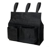 Bolsa de almacenamiento negra para bate de béisbol, bolsa de kit de árbitro alternativo con bolsillo con cremallera para indicadores de recuento y mantenimiento de campo, 31 x 24,5 x 7,5 cm