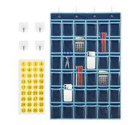Bolsa de almacenamiento numerada para aula garaje del teléfono móvil escuela 36 bolsillos pegatinas numeradas 8 ganchos poco espacio soporte teléfono móvil organizador colgante para habitación