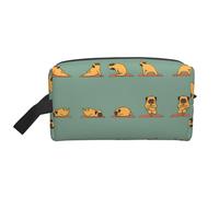 Bolsa de almacenamiento Oxford 600D con estampado de carlino de yoga, bolsa de viaje grande portátil para artículos de tocador y artículos diarios