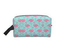 Bolsa de almacenamiento Oxford 600D con estampado de flamenco rosa, bolsa de viaje grande portátil para artículos de tocador y artículos diarios